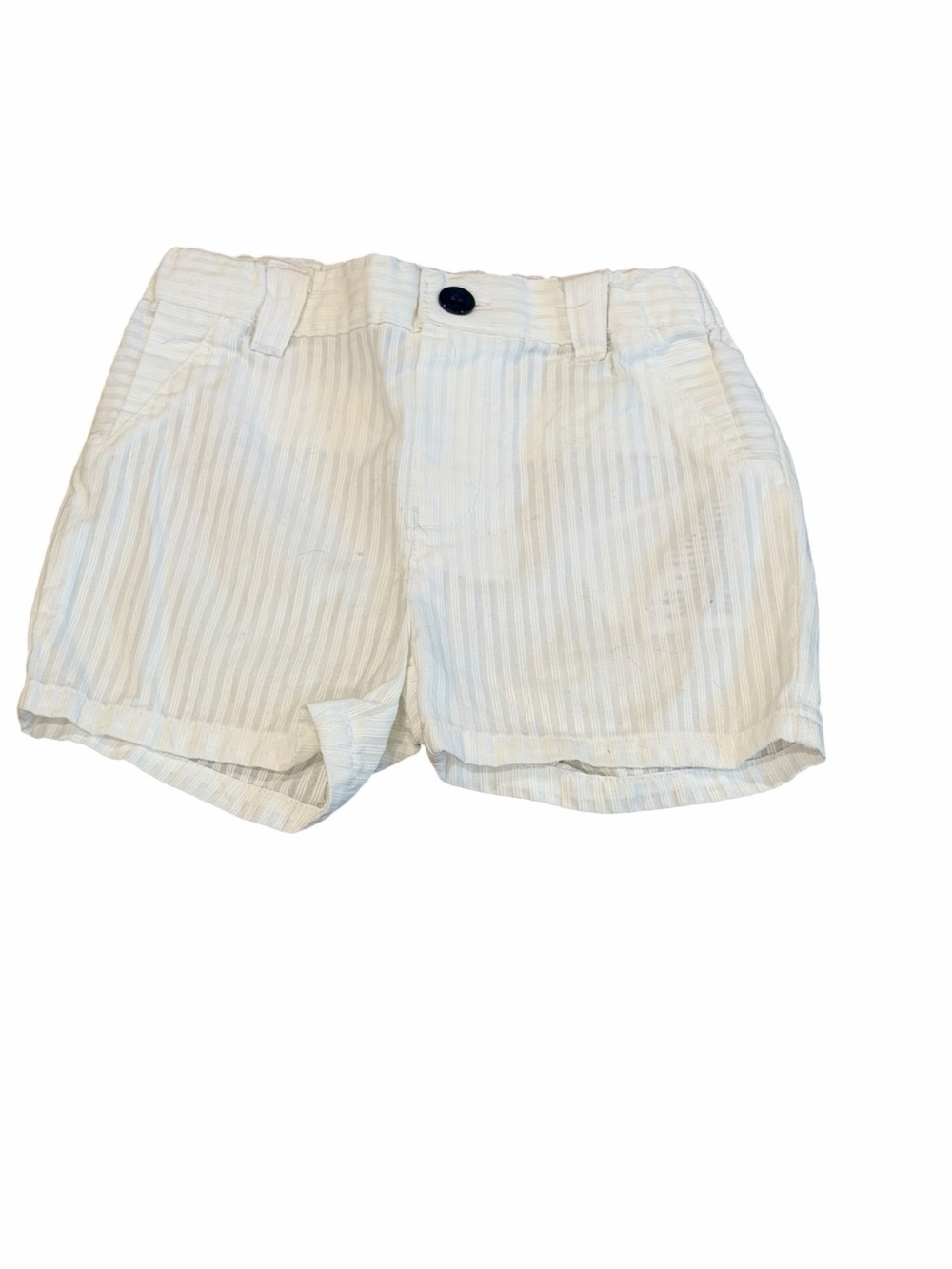 Mayoral, Boys White Striped Baby Cotton Shorts, Size 4-6 months
